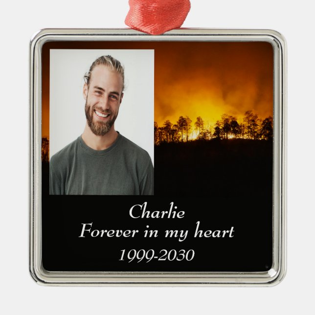 Benutzerdefiniertes Foto Memorial Keepake für imme Ornament Aus Metall (Vorne)