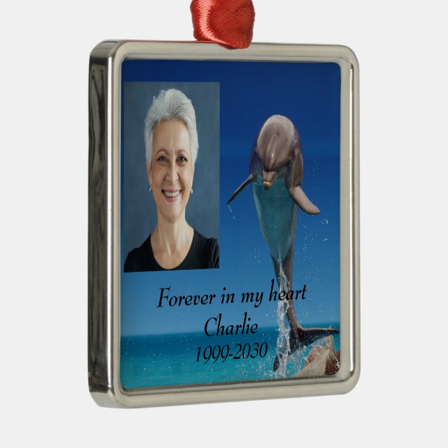 Benutzerdefiniertes Foto Memorial Keepake für imme Ornament Aus Metall (Rechts)