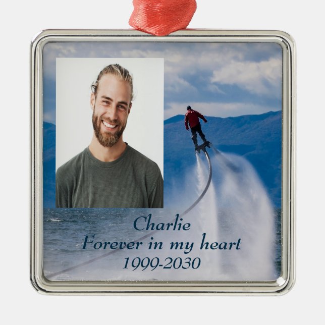 Benutzerdefiniertes Foto Memorial Keepake für imme Ornament Aus Metall (Vorne)