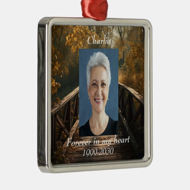 Benutzerdefiniertes Foto Memorial Keepake für imme Ornament Aus Metall (Rechts)