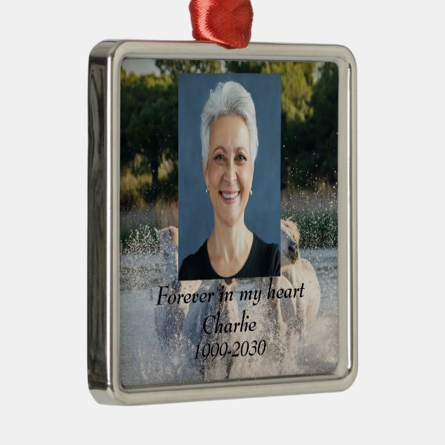 Benutzerdefiniertes Foto Memorial Keepake für imme Ornament Aus Metall (Rechts)