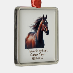 Benutzerdefiniertes Foto Memorial Keepake Pferd Ornament Aus Metall