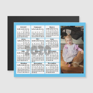 Benutzerdefiniertes Foto Mini-Kalender Magneteinladung