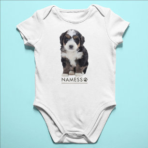 Benutzerdefiniertes Foto mit dem Namen Ihres Hunde Baby Strampler