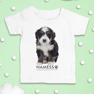 Benutzerdefiniertes Foto mit dem Namen Ihres Hunde Baby T-shirt