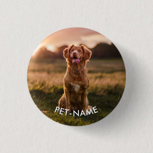 Benutzerdefiniertes Foto mit dem Namen Ihres Hunde Button