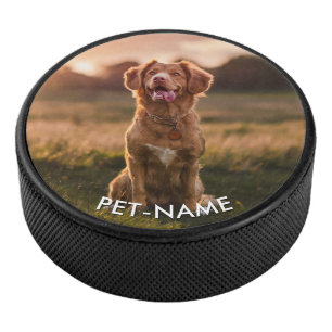 Benutzerdefiniertes Foto mit dem Namen Ihres Hunde Eishockey Puck