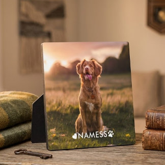 Benutzerdefiniertes Foto mit dem Namen Ihres Hunde Fotoplatte
