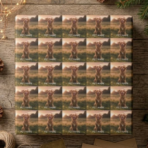 Benutzerdefiniertes Foto mit dem Namen Ihres Hunde Geschenkpapier