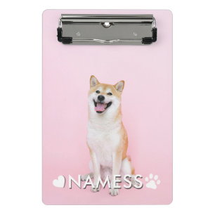 Benutzerdefiniertes Foto mit dem Namen Ihres Hunde Mini Klemmbrett