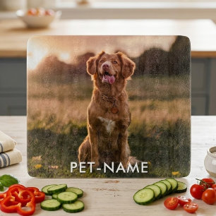 Benutzerdefiniertes Foto mit dem Namen Ihres Hunde Schneidebrett