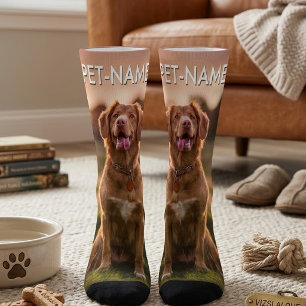 Benutzerdefiniertes Foto mit dem Namen Ihres Hunde Socken