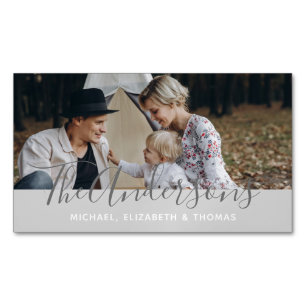 Benutzerdefiniertes Foto mit Familienname Magnetische Visitenkarte