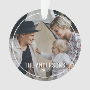 Benutzerdefiniertes Foto mit Familienname Ornament