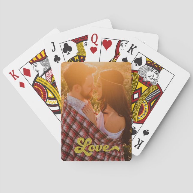 Benutzerdefiniertes Foto mit Gold-Liebe Spielkarten (Rückseite)