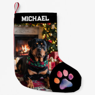 Benutzerdefiniertes Foto mit Hundetext Personalisi Kleiner Weihnachtsstrumpf