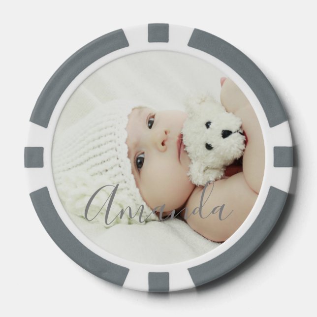 Benutzerdefiniertes Foto mit Individuelle Name Pokerchips (Vorderseite)