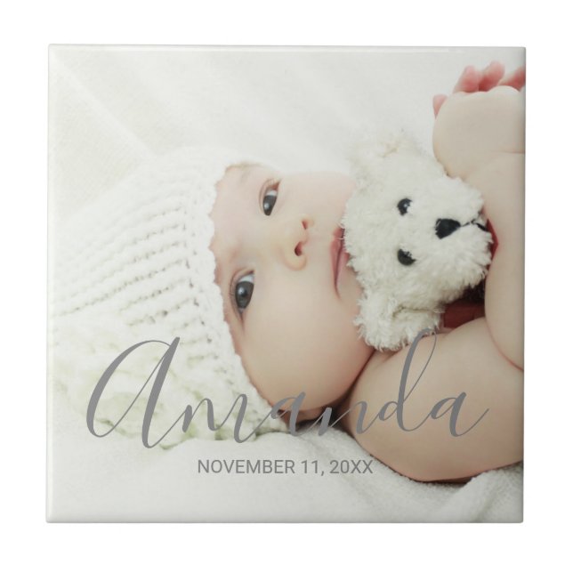 Benutzerdefiniertes Foto mit Individuelle Name und Fliese (Vorderseite)