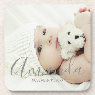 Benutzerdefiniertes Foto mit individuellem Namen u Getränkeuntersetzer