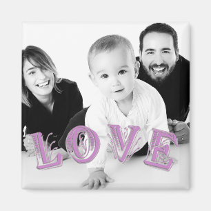 Benutzerdefiniertes Foto mit Liebe Lettern Overlay Magnet