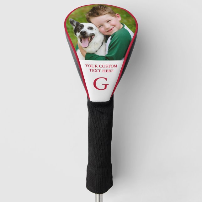 Benutzerdefiniertes Foto Mit Monogramm Foto Person Golf Headcover (Vorderseite)