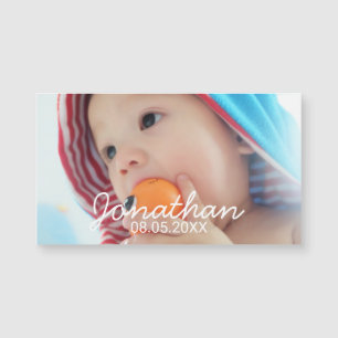 Benutzerdefiniertes Foto mit Name und Datum Magnetkarte