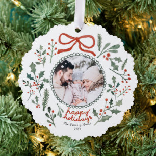 Benutzerdefiniertes Foto mit niedlicher, handgezei Ornament Karte