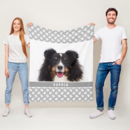 Benutzerdefiniertes Foto mit weißen Pasten auf Gra Fleecedecke