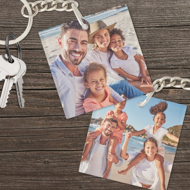 Benutzerdefiniertes Foto mit zwei Fotos Schlüsselanhänger (Custom Two Photo Double Sided Family Photo Keychain)