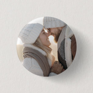 Benutzerdefiniertes Foto Moderne Hochzeitsbegrüßun Button