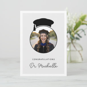 Benutzerdefiniertes Foto Moderne Promotion Doktorg Karte
