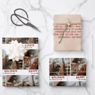Benutzerdefiniertes Foto Moderne Typografie Nachri Geschenkpapier Set