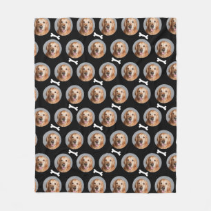 Benutzerdefiniertes Foto Modernes Hundeknochenmust Fleecedecke