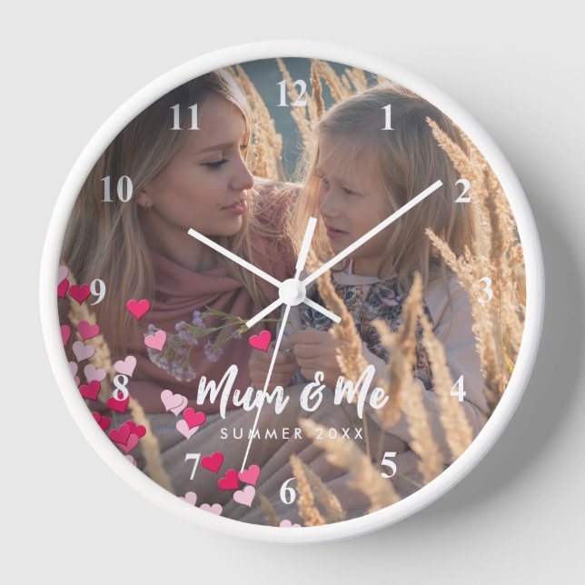 Benutzerdefiniertes Foto Modernes Schreiben gedeck Uhr (Vorderseite)