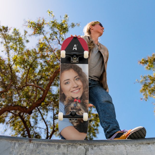 Benutzerdefiniertes Foto Monogram personalisieren Skateboard (Außenbereich 1)
