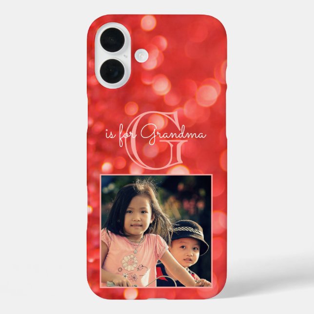 Benutzerdefiniertes Foto Monogramm Hinzufügen eine iPhone 16 Plus Hülle (Rückseite)