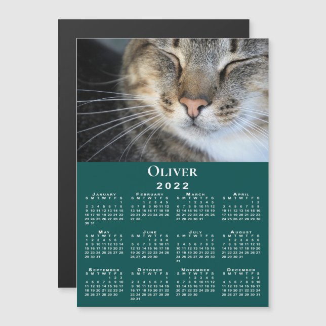 Benutzerdefiniertes Foto Name 2022 Kalender Aquama Magnetkarte (Vorne/Hinten)