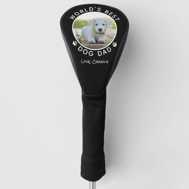 Benutzerdefiniertes Foto Name Bester Dog Vater Sch Golf Headcover (Vorderseite)