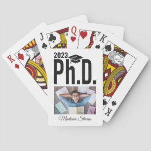 Benutzerdefiniertes Foto, Name und Jahr Ph.D. Spielkarten
