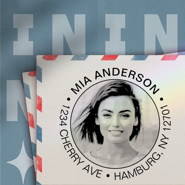 Benutzerdefiniertes Foto, Name und Rücksendeadress Permastempel (Von Creator hochgeladen)