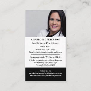 Benutzerdefiniertes Foto Nurse Practitioner Visitenkarte