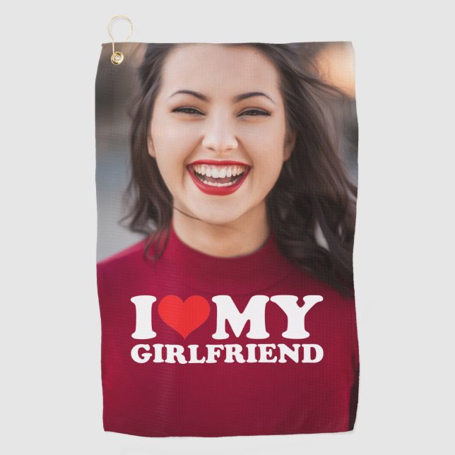 Benutzerdefiniertes Foto Personalisiert I Liebe Me Golfhandtuch (Vorderseite)