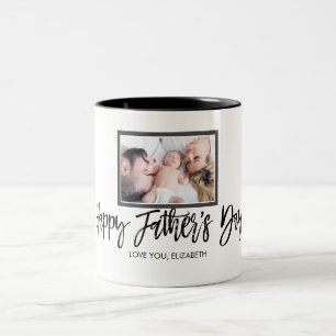 Benutzerdefiniertes Foto Personalisiert Vatertag G Zweifarbige Tasse