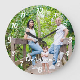 Benutzerdefiniertes Foto personalisierte weiße Buc Große Wanduhr