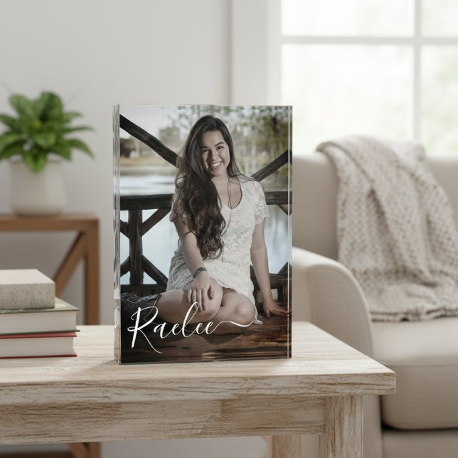 Benutzerdefiniertes Foto Personalisierter Name Ele (Custom Photo Personalized Name Elegant Keepsake)