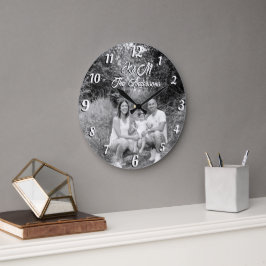 Benutzerdefiniertes Foto personalisierter Name sch Große Wanduhr