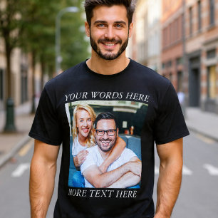 Benutzerdefiniertes Foto & Personalisiertes Text G T-Shirt