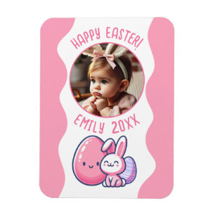 Benutzerdefiniertes Foto Pink Osterbaby Keepake Magnet