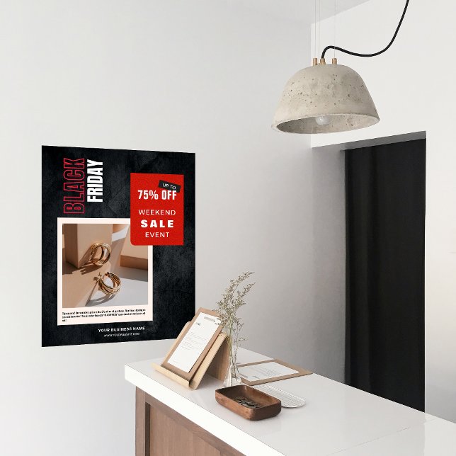 Benutzerdefiniertes Foto Prozentualer Anteil des S Poster (Custom Photo Percentage Off Black Friday Sale Poster)