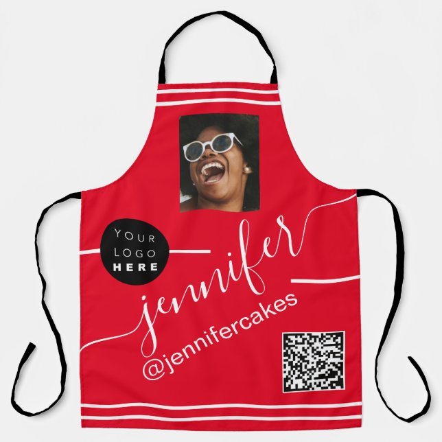 Benutzerdefiniertes Foto QR Menü CODE Restaurant R Schürze (Vorderseite)